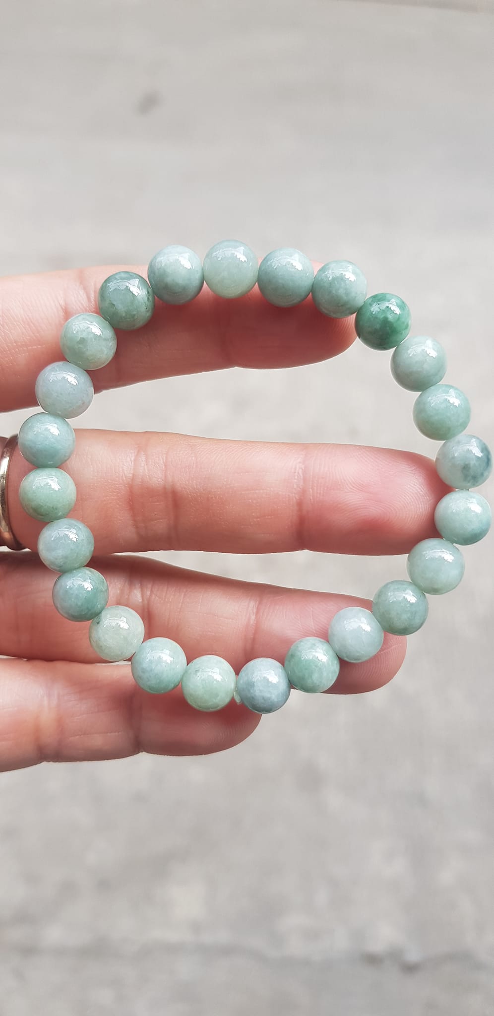 Vòng chuỗi đá cẩm thạch tự nhiên xanh ngọc nhẹ nhàng đẹp sang may mắn Size vòng hạt 8mm Hợp nữ mệnh Thủy Mộc hỏa rẻ đẹp