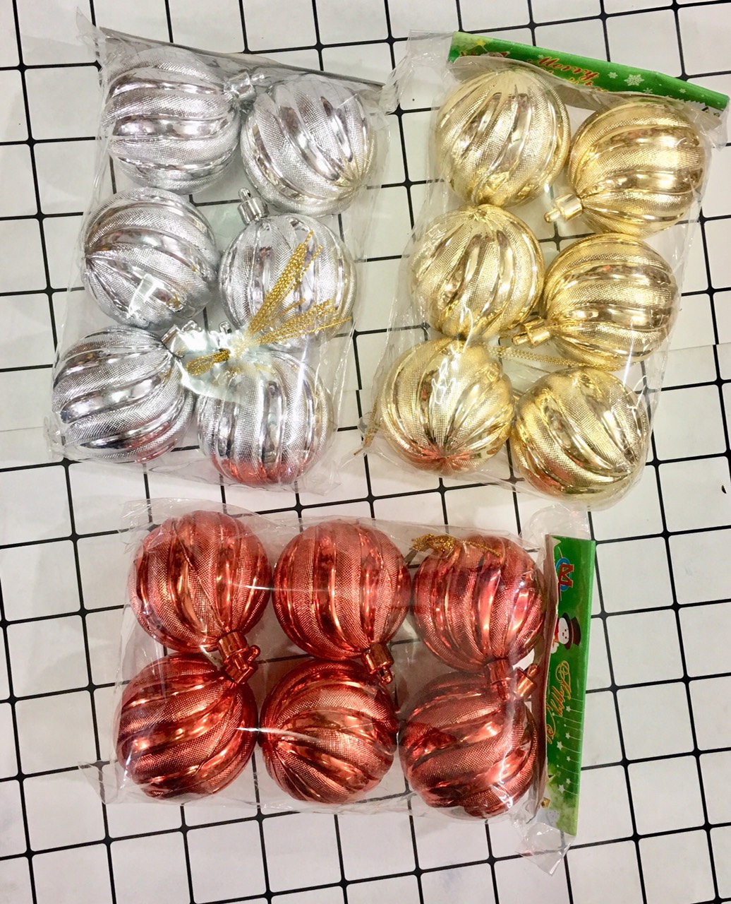 Combo 6 Quả cầu nhũ trang trí noel