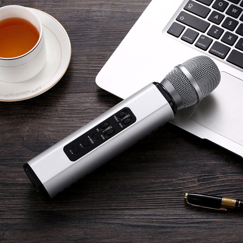 Micro Karaoke Bluetooth Cao Cấp CV Aluminum Alloy Tích Hợp Loa Kép Stereo, Âm Thanh Đỉnh Cao, Âm Bass Cực Chất, Mic Nhạy, Hát Nhẹ Và Hay Như Ca Sĩ - Hàng Chính Hãng