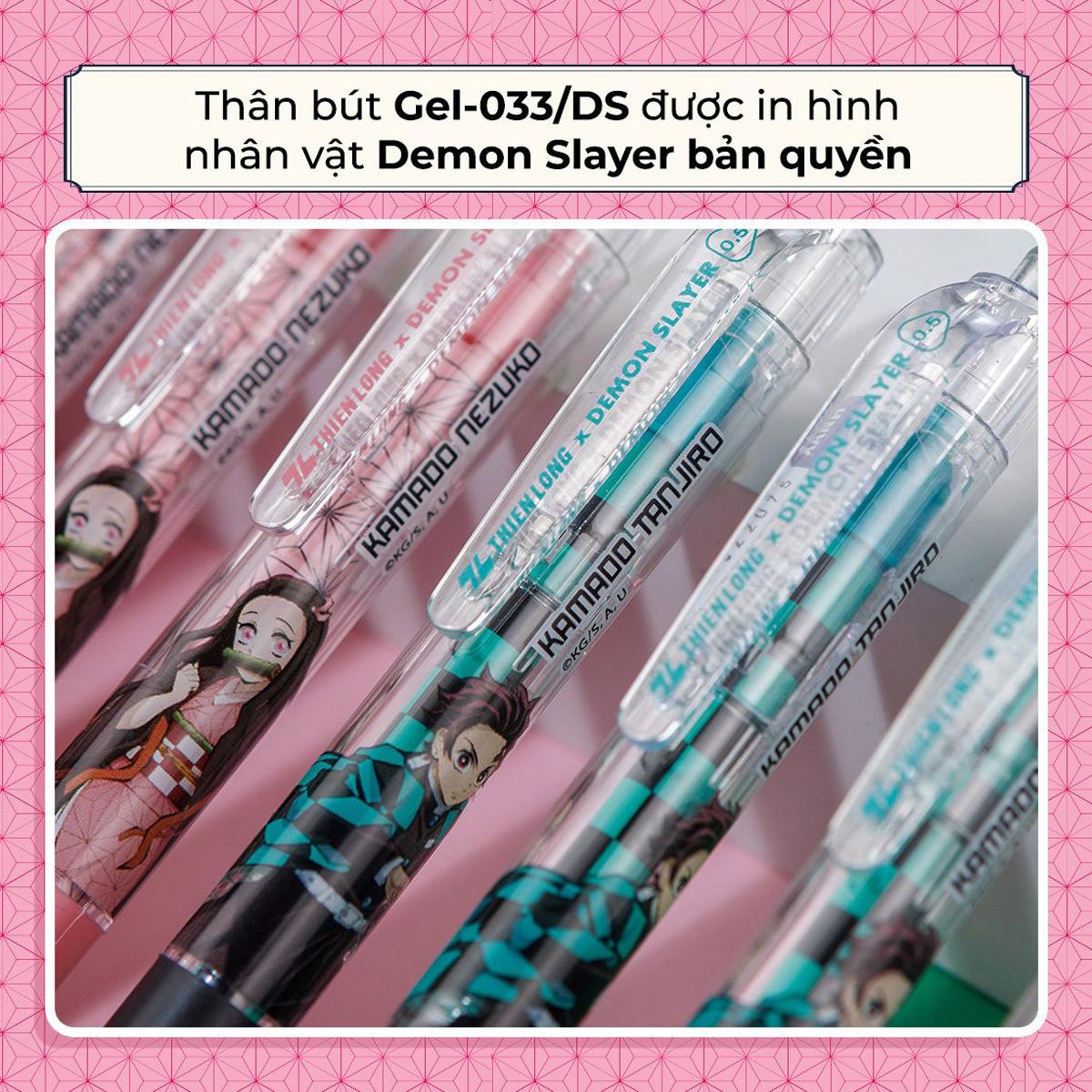 Bút Gel Quick Dry 0.5 mm - Phiên Bản Đặc Biệt Demon Slayer - Thiên Long GEL-033/DS - Mực Xanh - Kamado Nezuko