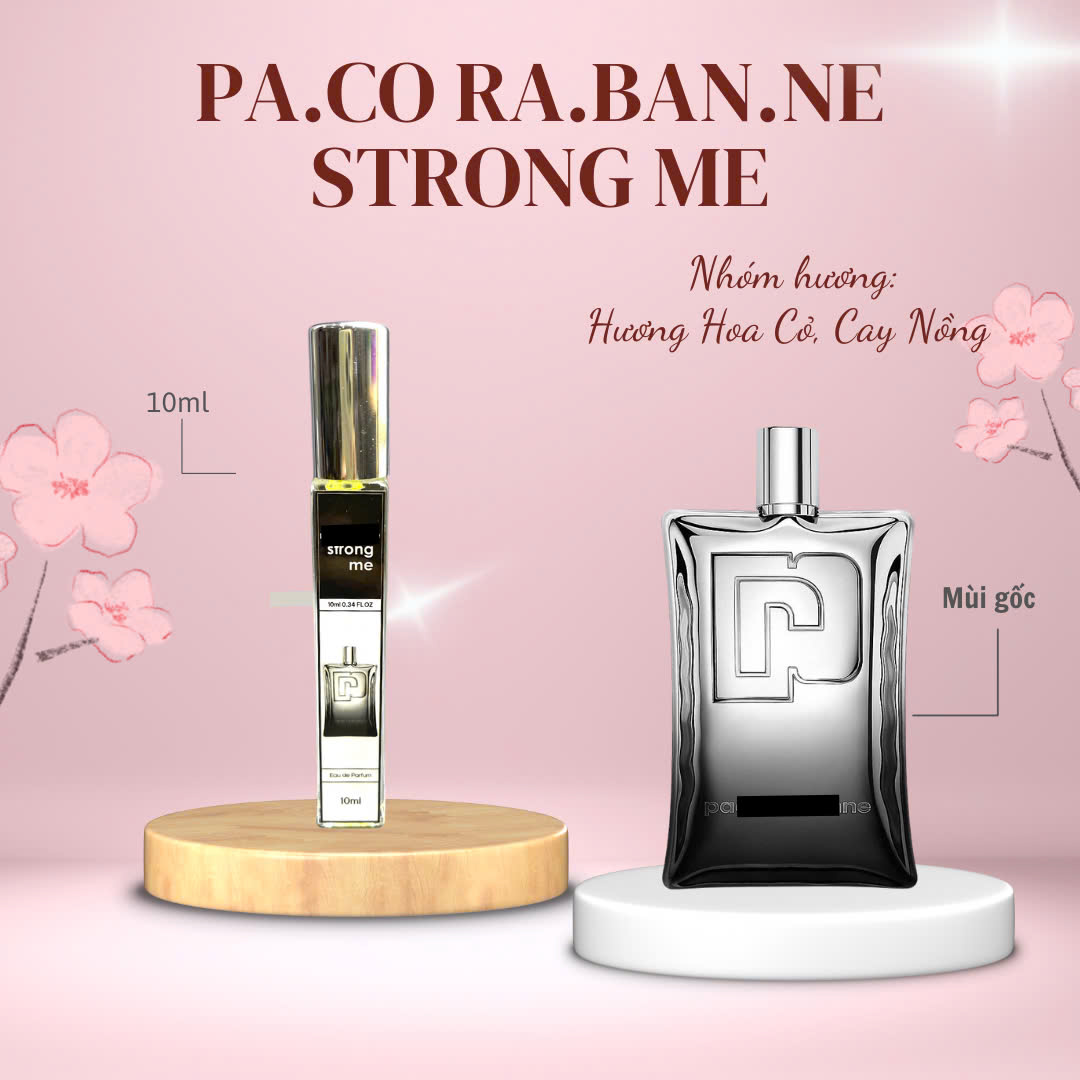 Tinh dầu nước hoa unisex dạng xịt 10ml Pa.co Ra.ban.ne Strong Me