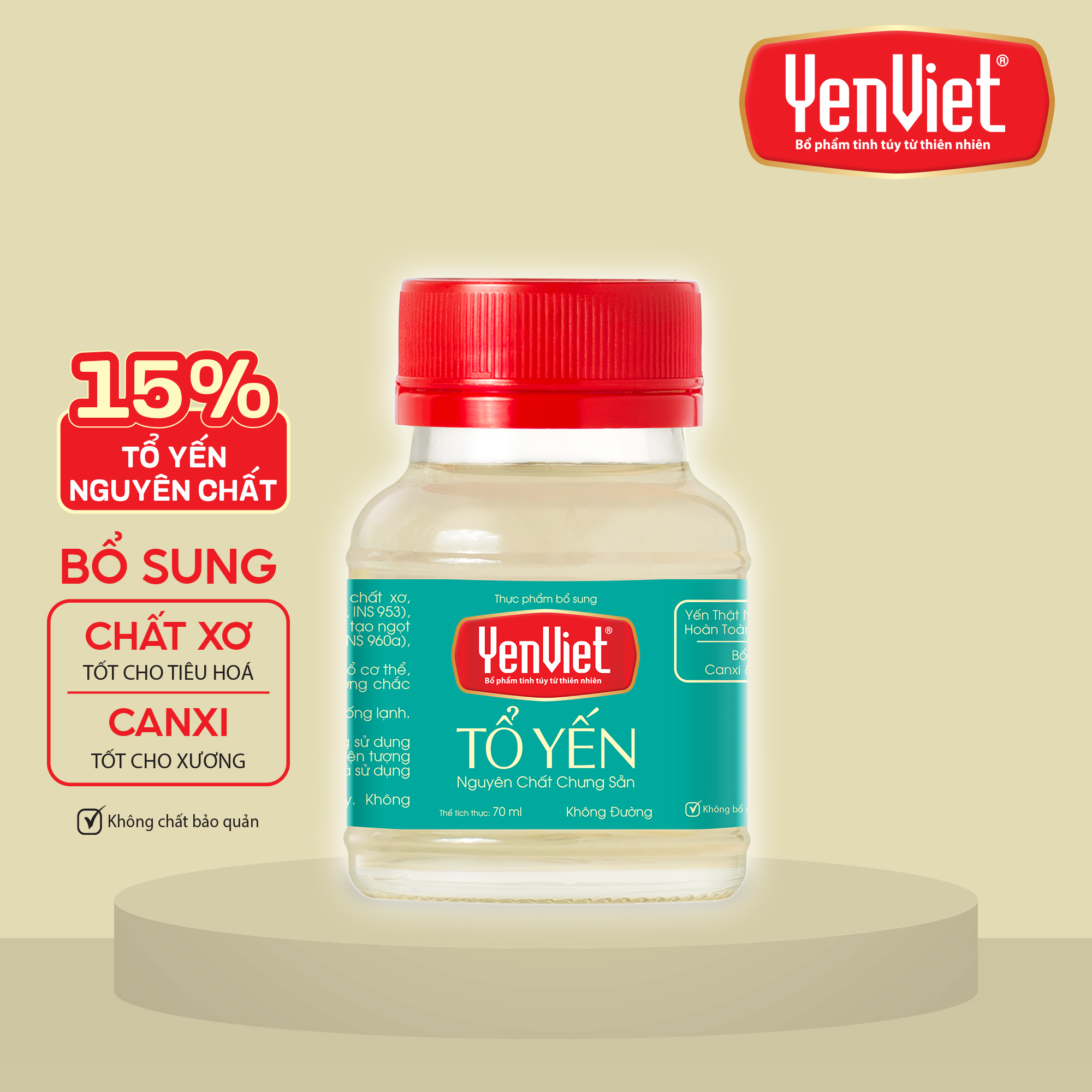 Hình ảnh Yến Việt - Khay 6 lọx70ml 15% yến sào nguyên chất vị ngọt từ cỏ ngọt, phù hợp người ăn kiêng, tiểu đường