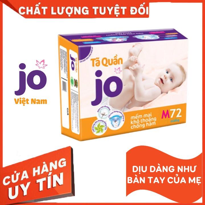 Bỉm JO  Quần size M72, L64, XL56, XXL48, chiến binh nano bạc mạnh mẽ diệt sạch vi khuẩn, bảo vệ bé yêu khỏi hăm tã.