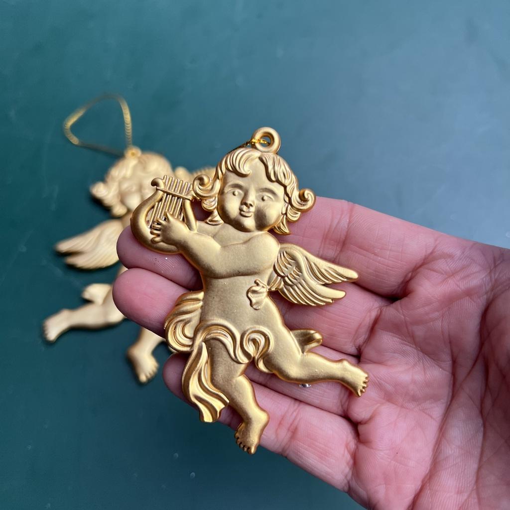 Thiên thần có cánh bằng nhựa treo cây thông Noel trang trí vòng nguyệt quế Giáng sinh