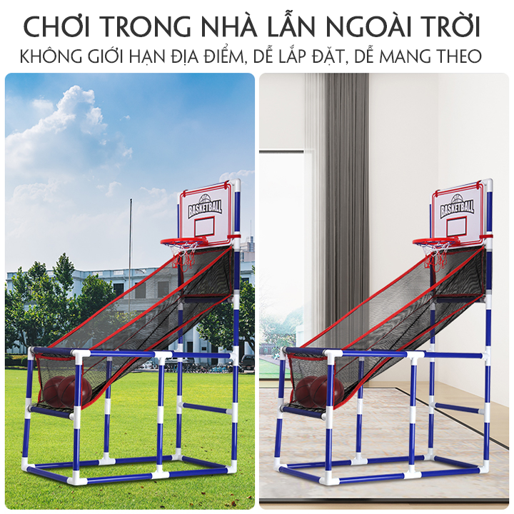 Bộ bóng rổ trong nhà cho trẻ em chơi vận động KT 47x92x140cm