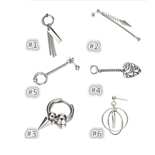 Bông tai khuyên tai unisex KPOP hợp kim titan thép không gỉ 1 CHIẾC chọn mẫu