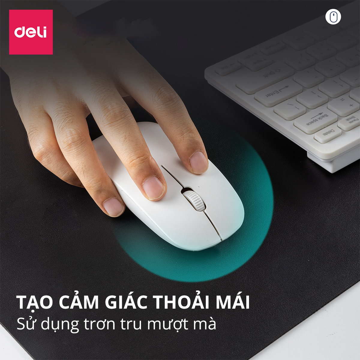 Hình ảnh Bàn Di Chuột - Miếng Lót Chuột Hai Mặt Da PU Chống Nước Deli - Kiêm Deskpad Thảm Da, Trải Bàn Làm Việc - Nhiều Kích Cỡ Màu Sắc - Hàng Chính Hãng - VS782 VS783