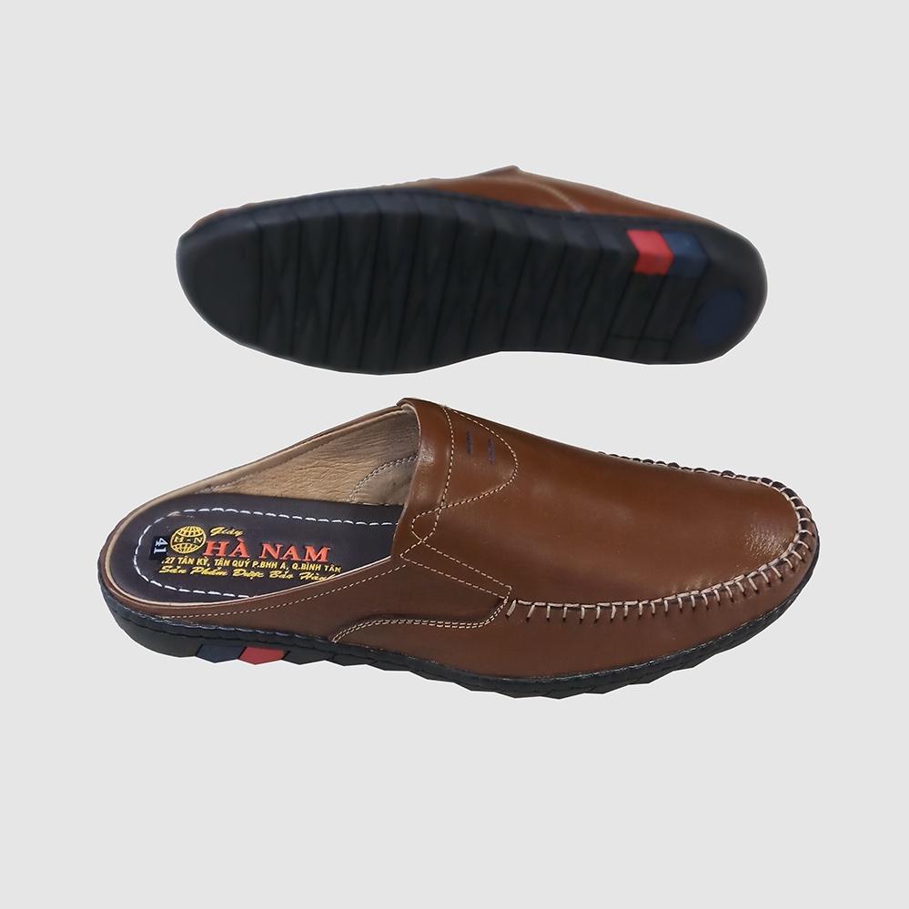 Dép Bít Mũi Nam Da Bò Thật TiTi ĐÔ Cao Cấp GSB20121d