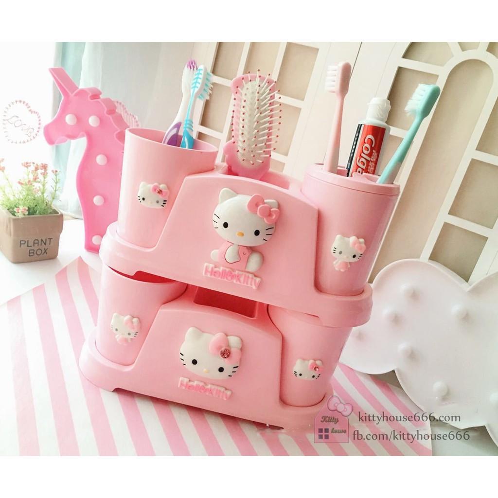 HỘP CẮM BÀN CHẢI KÈM LY KITTY HOUSE