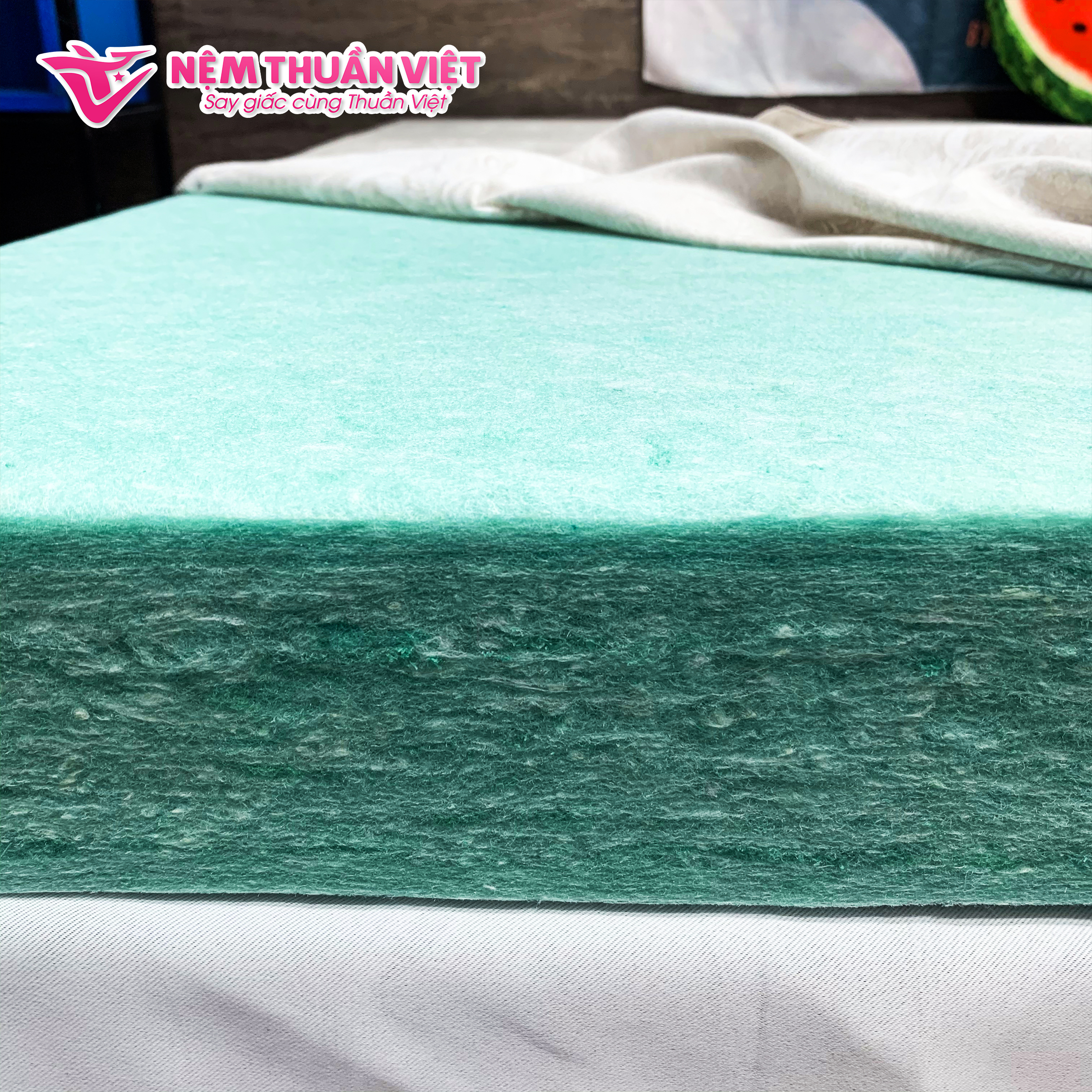 Nệm Bông Ép Gấp 3 Thuần Việt Dominic Cao Cấp, Thoáng Mát, Kháng Khuẩn, Nâng Đỡ Cơ Thể