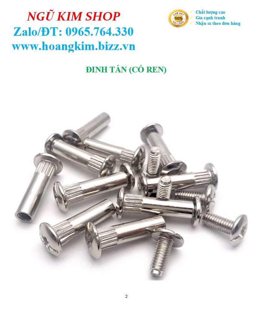TÁN DÙ ĐẦU PAKE _ ĐINH TÁN CÓ REN THEO BỘ
