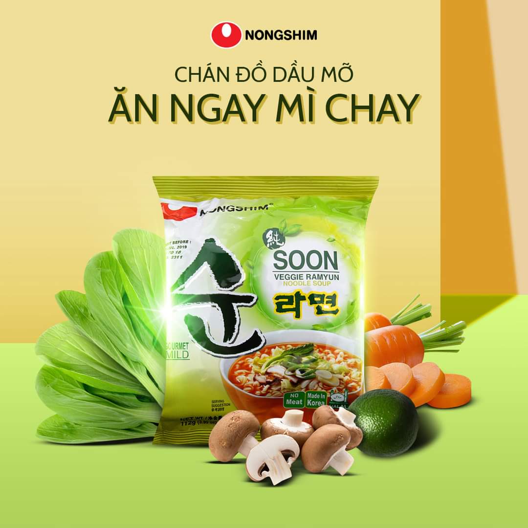 (COMBO 5 GÓI) MÌ CHAY SOON VEGGIE RAMYUN 112G