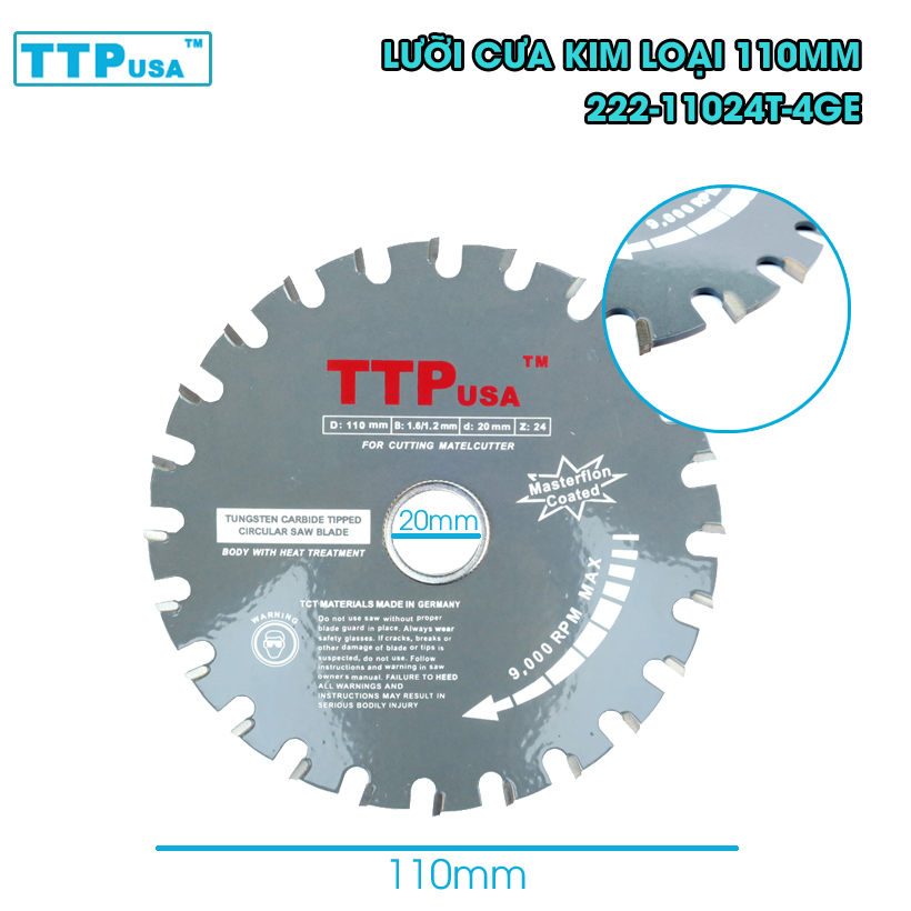 LƯỠI CƯA KIM LOẠI TTPUSA - Lưỡi cưa kim loại 185mm-42 răng TTPusa