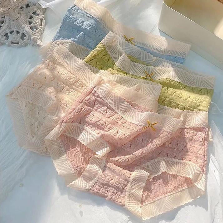 Quần lót ren Mina đính nơ, quần chip ngọt ngào sexy QR/168