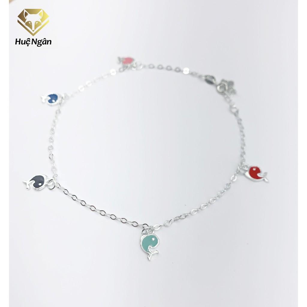 Lắc chân bạc Ý 925 Huệ Ngân- Cá heo vui vẻ JL039