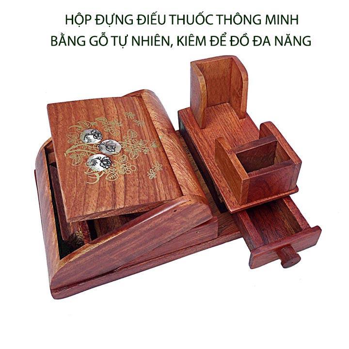 Hộp để đồ bằng gỗ tự nhiên, thông minh, độc đáo