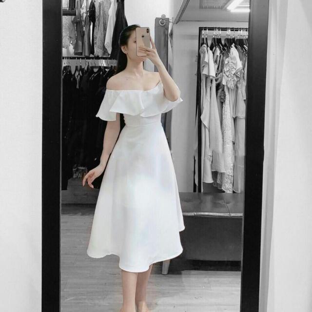 Đầm xoè bẹt vai bèo SANG TRỌNG - Size M/L đến 57kg -MS190VMM MM