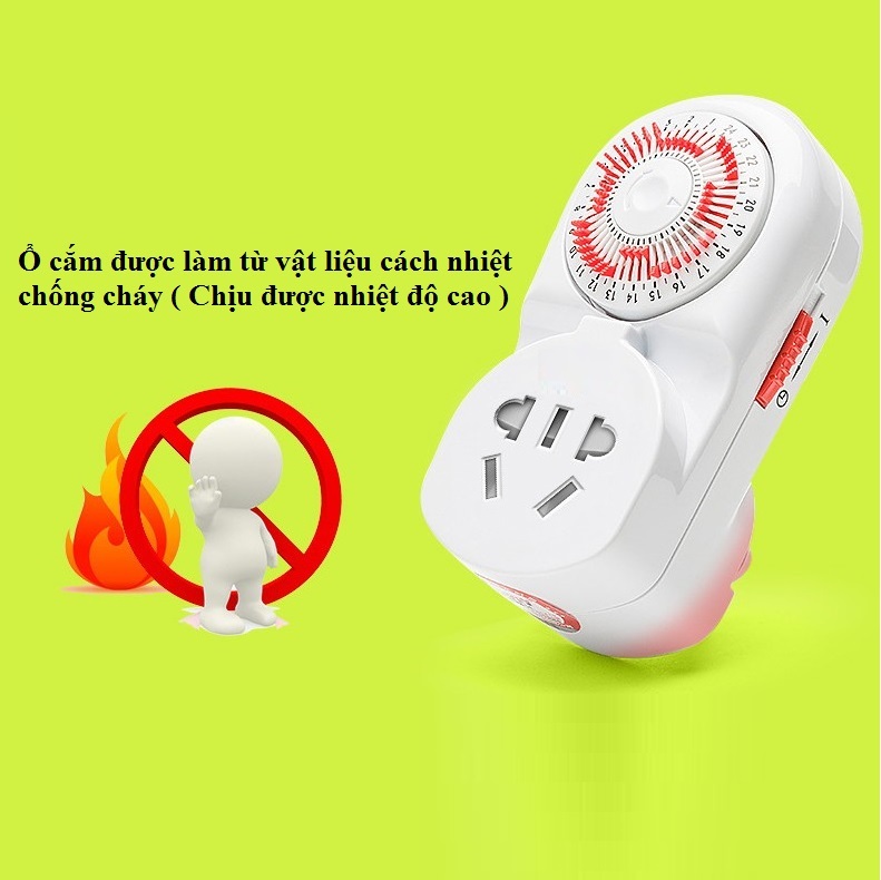 Ổ cắm thông minh hẹn giờ lập trình bật tắt điện đa năng cao cấp Version1 ( Bật tắt máy bơm, máy sủi, chuông reo ,...Tặng kèm 02 nút kẹp cao su đa năng giữ dây điện cố định )