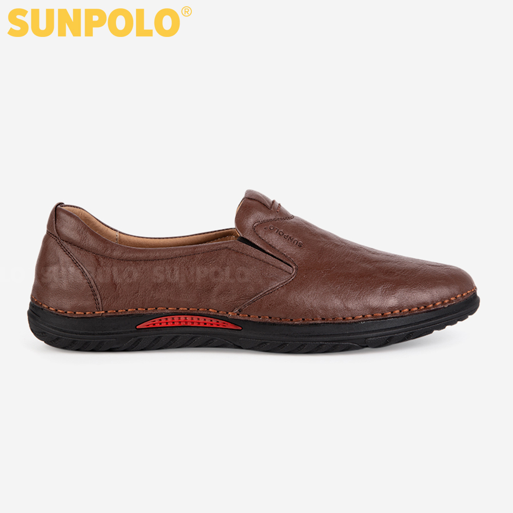 Giày Mọi Nam Da Bò Cao Cấp SUNPOLO CS5026 Mũi bo tròn thanh lịch (Đen, Nâu)