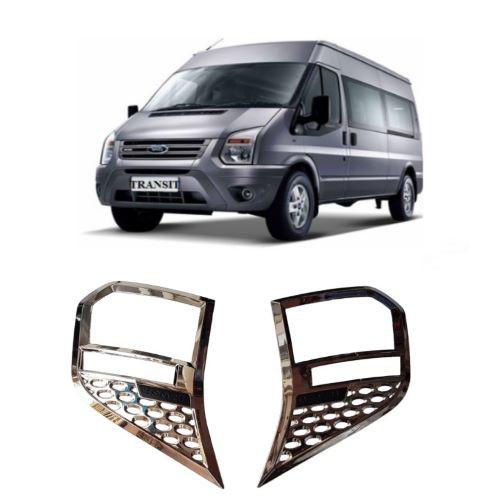 BỘ ỐP TRANG TRÍ VIỀN ĐÈN TRƯỚC MẠ CROM DÀNH CHO XE FORD TRANSIT 2014-2018