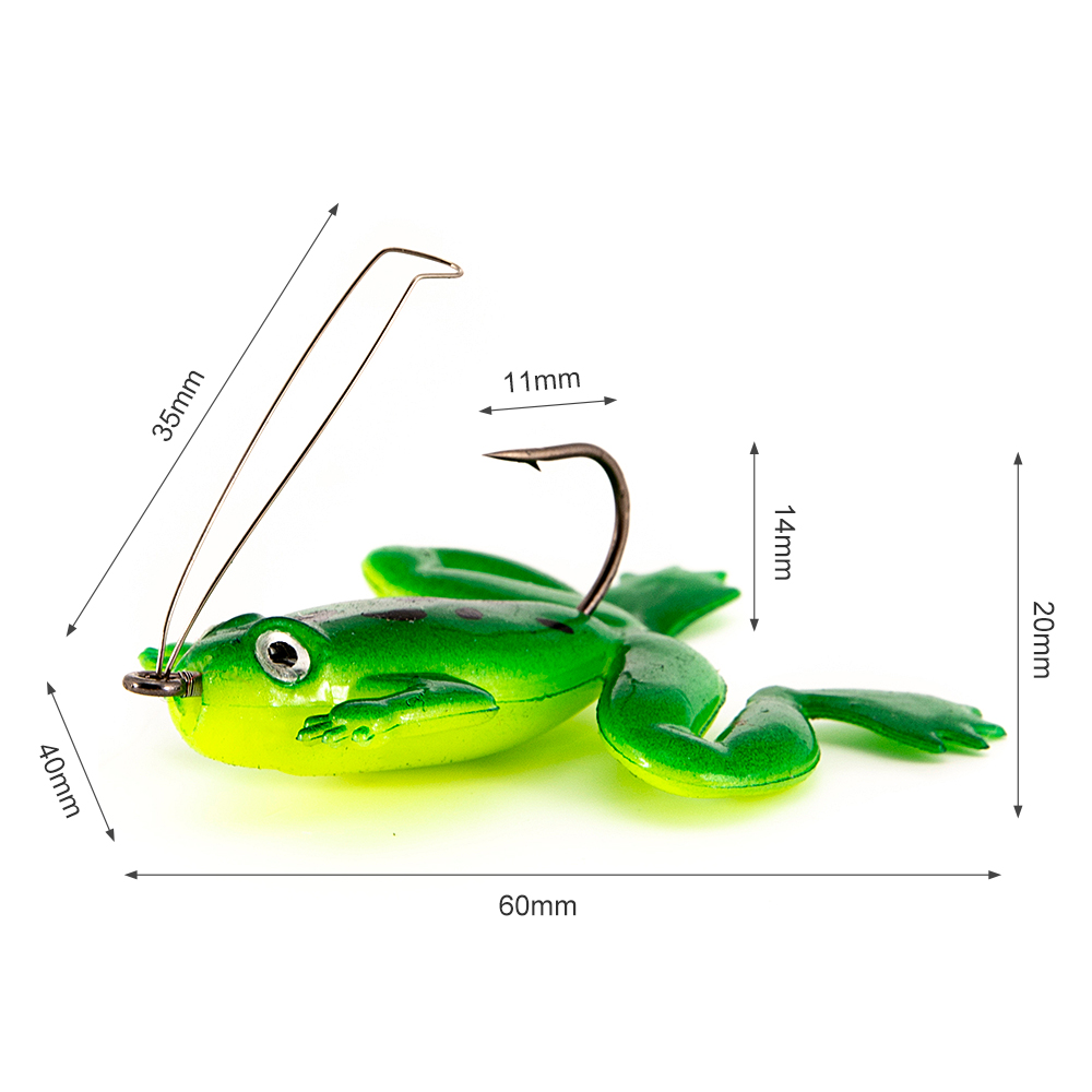 Mồi Câu Cá Nhân Tạo Hình Ếch Có Móc Câu 6cm/5.5g
