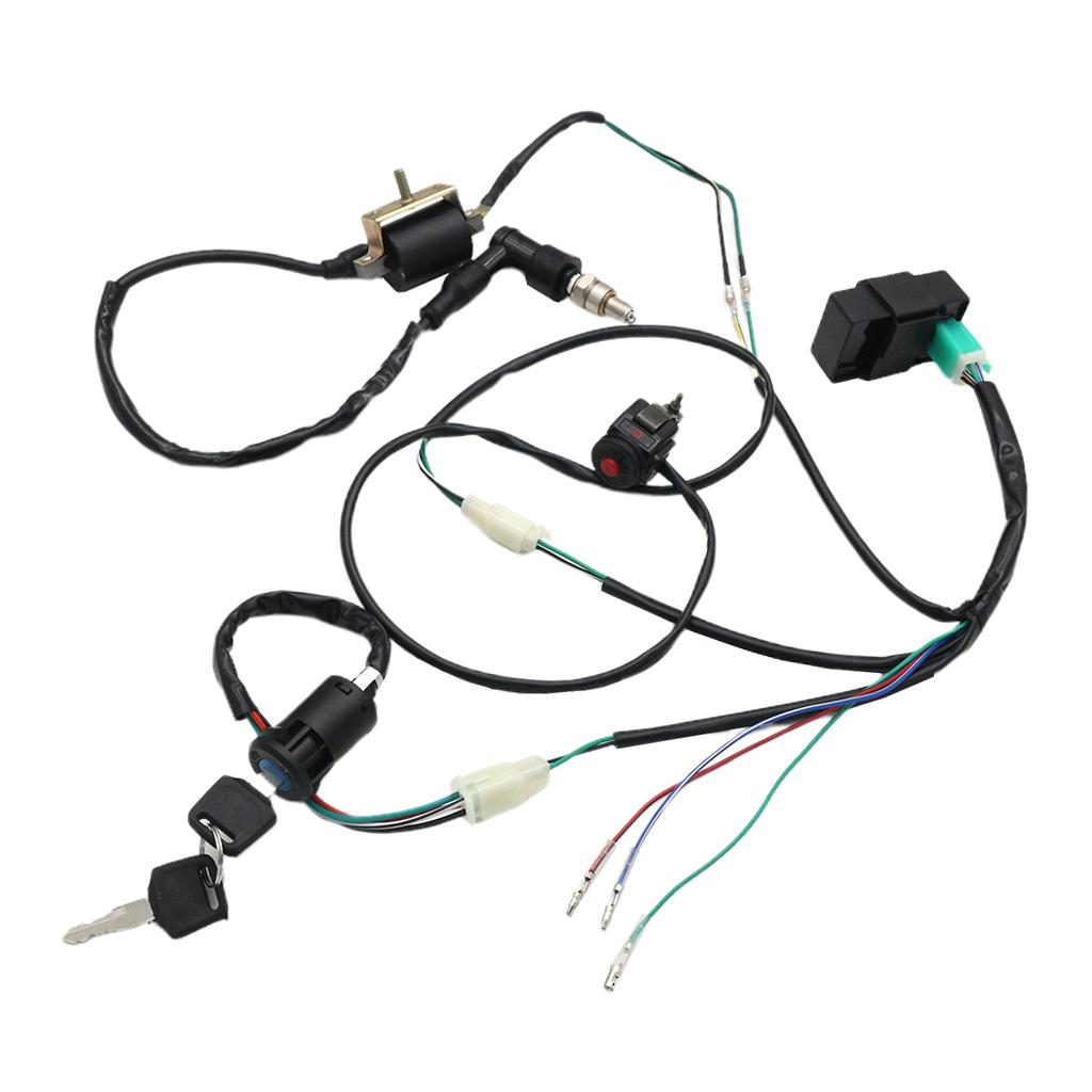 Wiring Loom Harness Kill Switch Ignition Coil CDI For 50cc-160cc Dirt Bike ATV