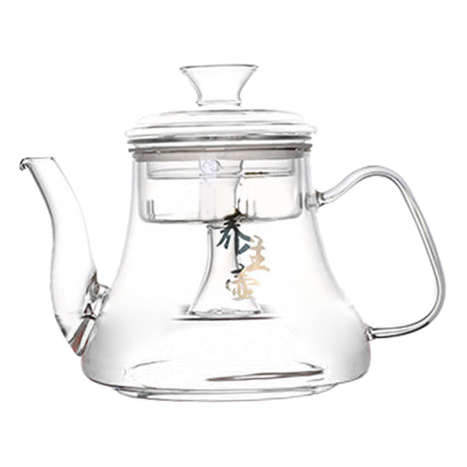 Glass Tea Pot with Removable Loose Tea Infuser Clear Handle