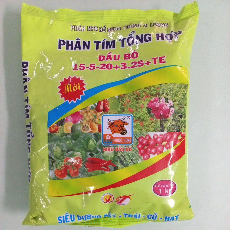 Phân hữu cơ (phân tím) NPK 15-5-20+3.2S+TE Phước Hưng 1kg