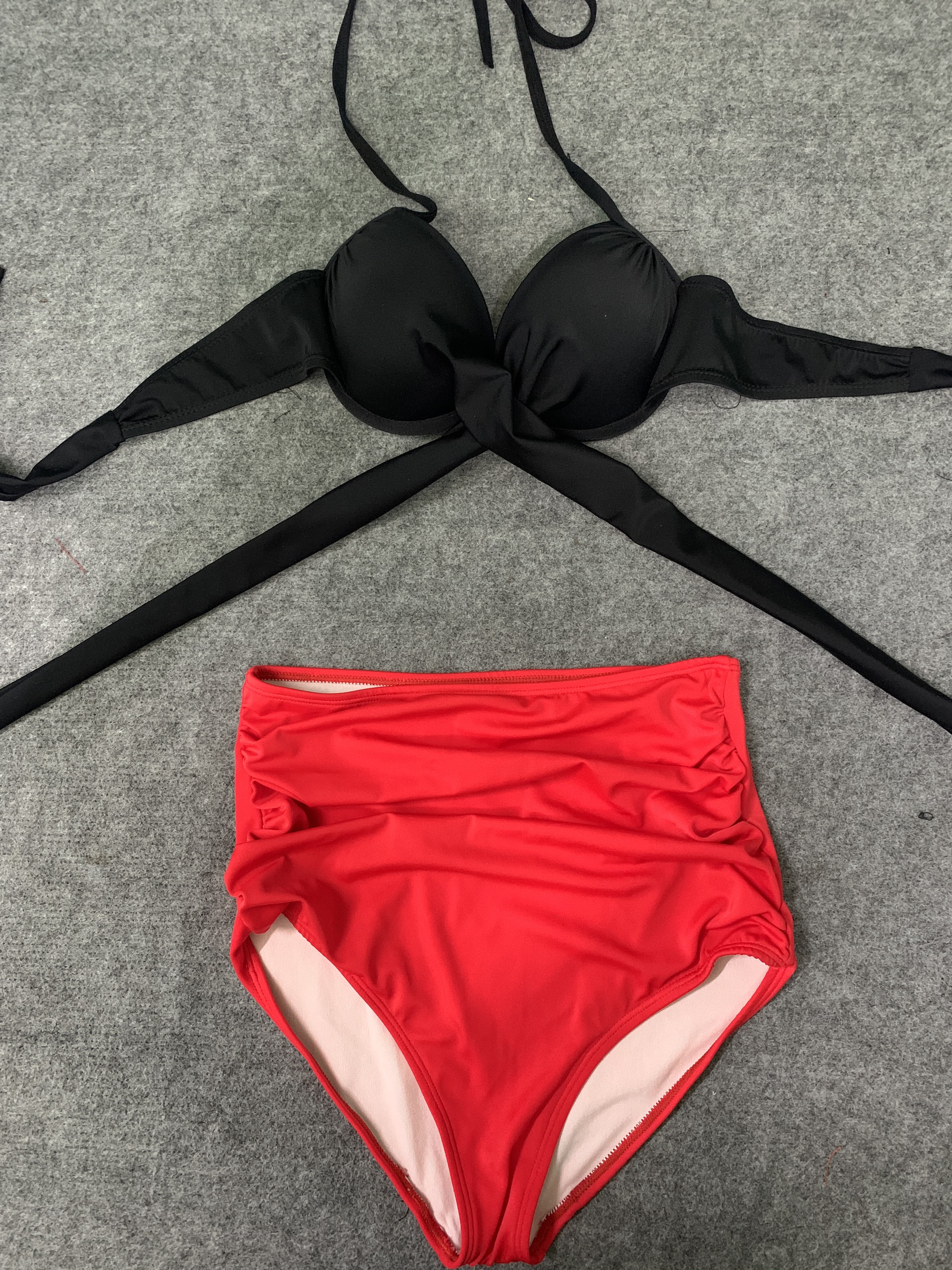 ( Mua 1 Tặng 1 ) Set bikini bèo tay lỡ cut ngực cột nơ siêu babies + Set bikini 2 mảnh gọng dây chéo