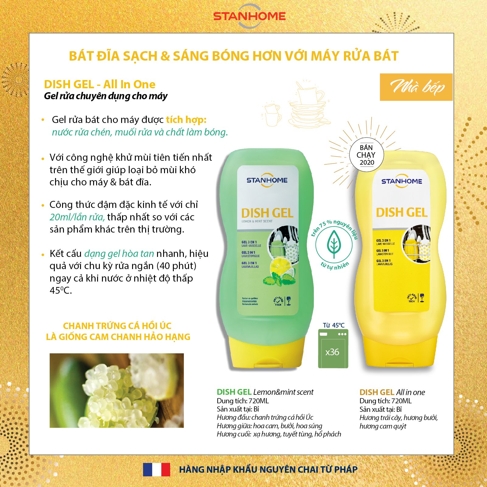Gel Rửa Bát Chuyên Dụng Cho Máy All in One Dish Gel Stanhome - 59320