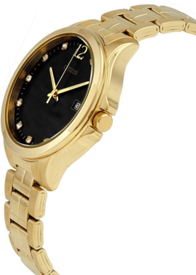 Đồng Hồ Nữ Citizen Đính Đá Swarovski Dây Thép Không Gỉ EV0052-50E - Mặt Đen