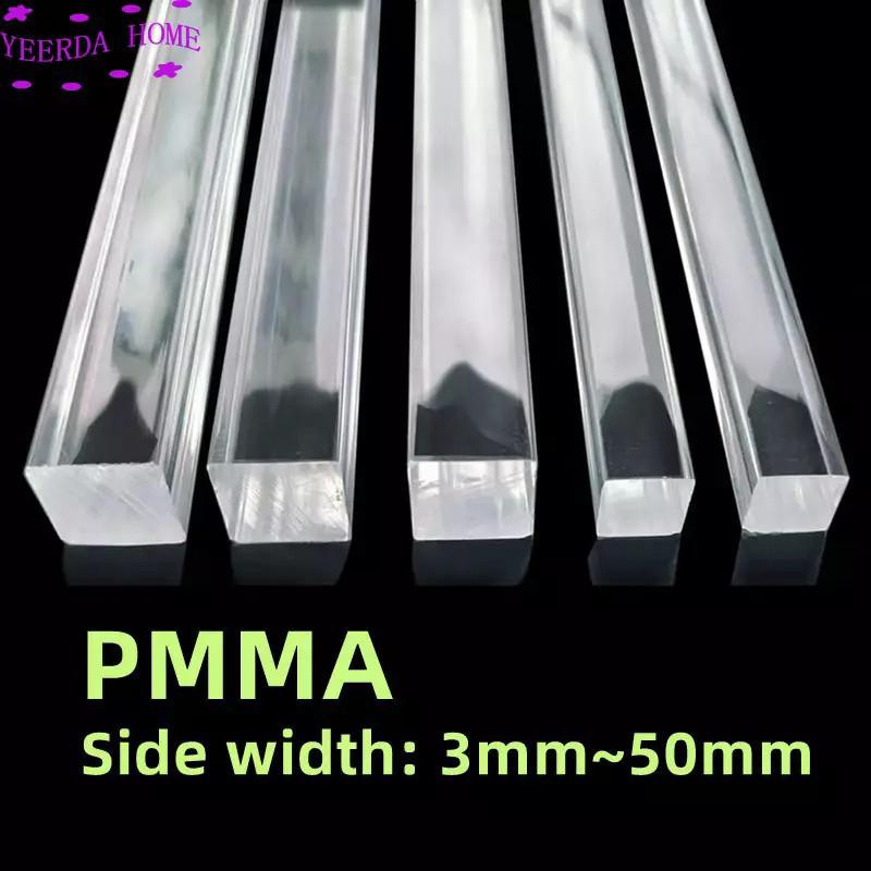 Thanh mica, trụ mica Vuông, Dày 10mm, nhiều kích thước - Trong suốt