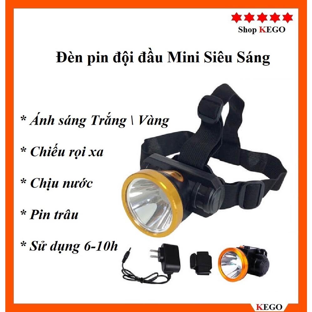 Đèn pin đội đầu siêu sáng kín nước, chiếu xa rọi, kèm sạc và dây đội đầu