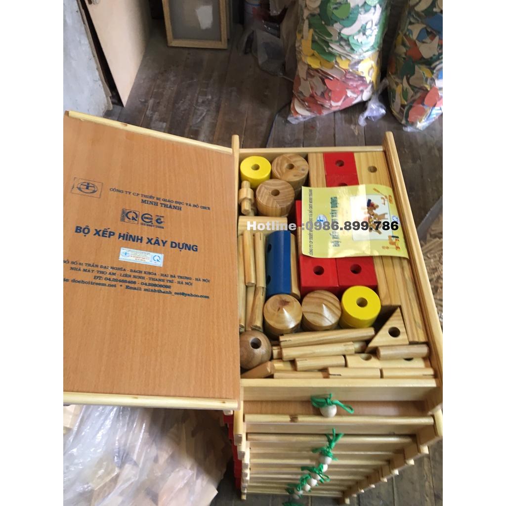Đồ chơi xếp hình xây dựng 51 chi tiết gỗ cao cấp, đồ chơi lắp ghép sáng tạo các mô hình thông minh cho Bé