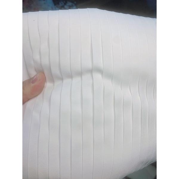 Vải Voan xếp ly trắng