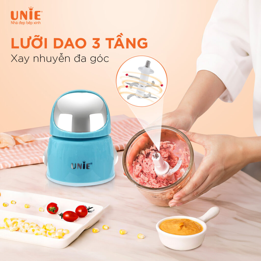 Máy xay mini UMB02, lưỡi dao 3 tầng inox 304,cối thuỷ tinh cao cấp, xay đa năng công suất lớn, bảo hành 12 tháng-hàng chính hãng