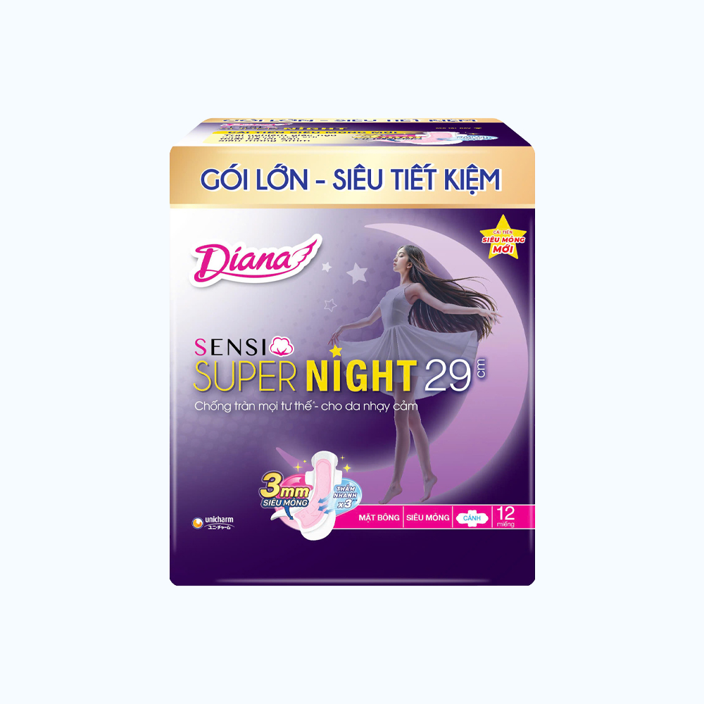 Băng vệ sinh Sensi Supernight 29cm (Gói 12 miếng)