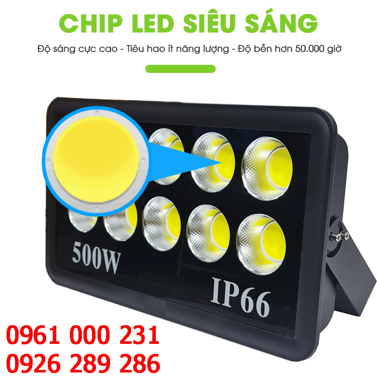 Đèn Pha LED cốc 500W ánh sáng trắng