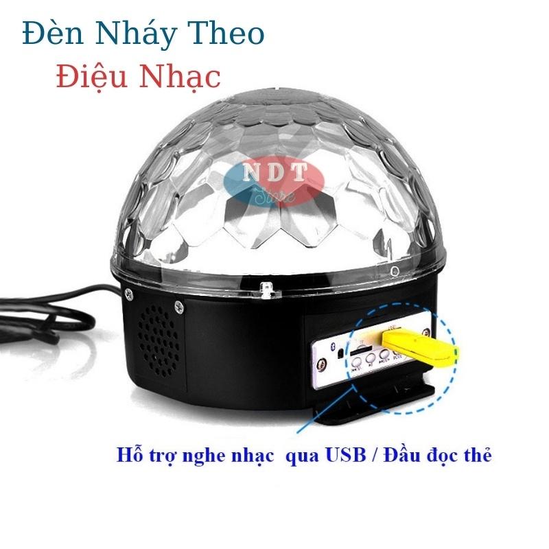 Đèn Led Xoay 7 Màu Hình Cầu Trang Trí Sân Khấu Cảm biến Nháy Theo Nhạc Kết nối Bluetooth Và Usb Cực Chất