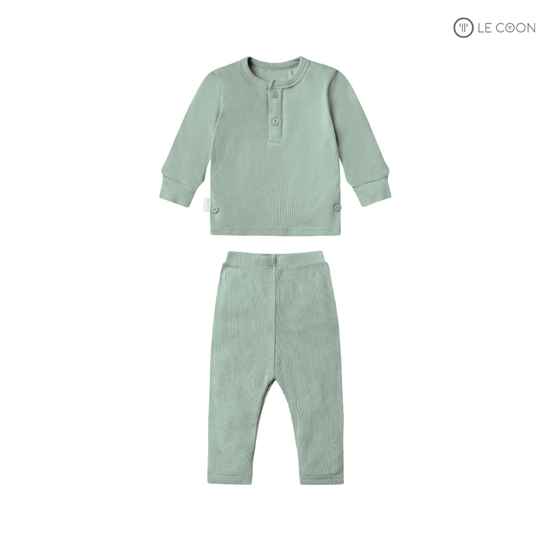 LE COON | Bộ Đồ Cổ Trụ Khuy Cài | Cotton Modal | 6 tháng-3 tuổi