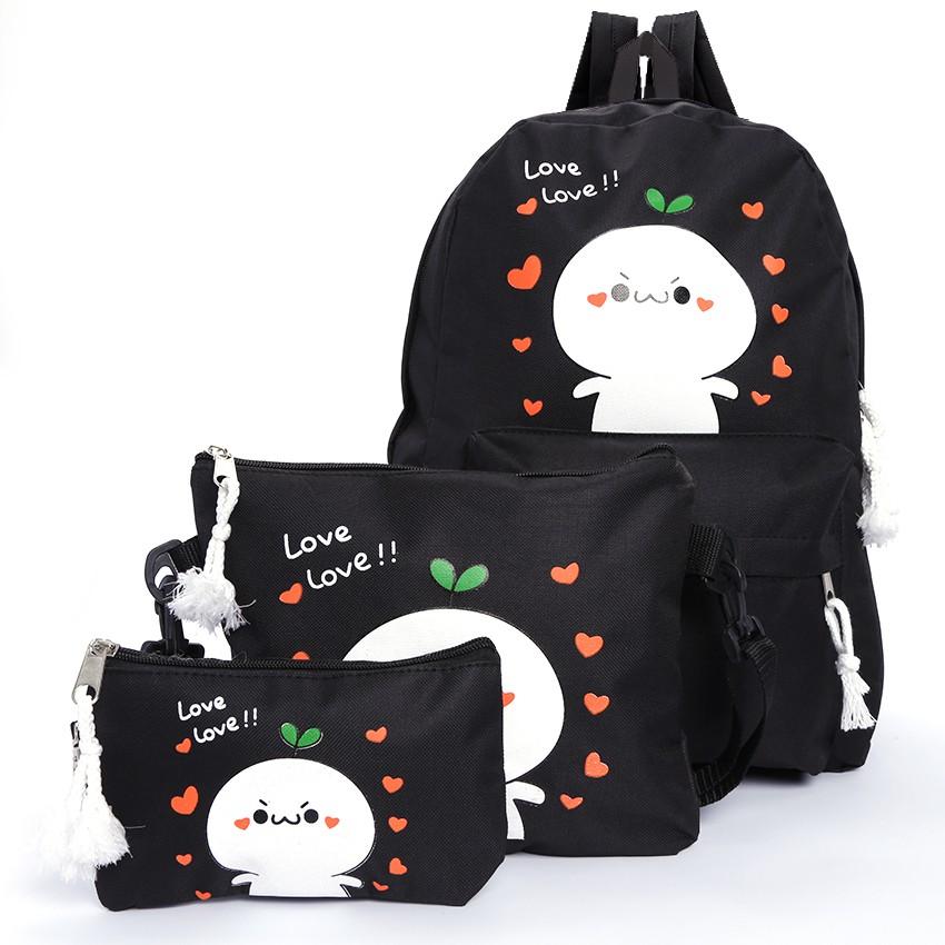 Bộ 3 Món Ba Lô Túi Xách Teen Cao Cấp