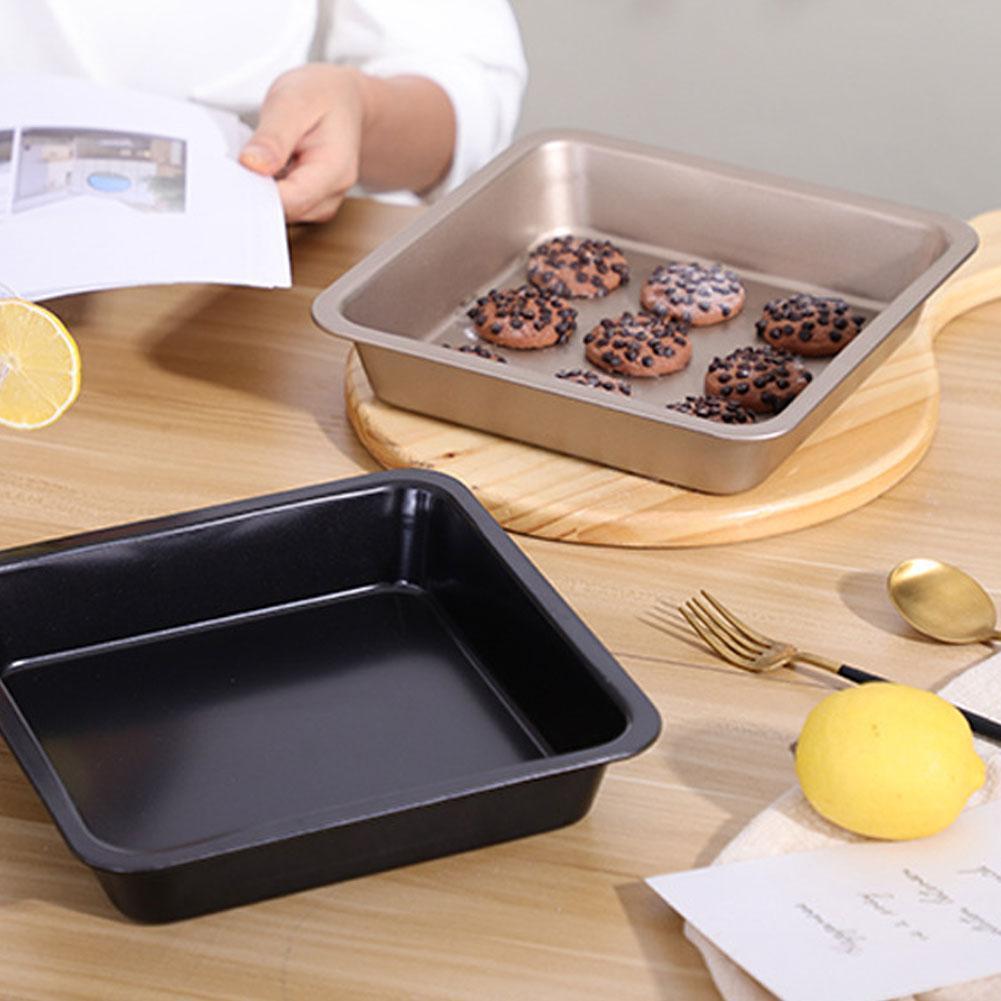 Không Dính 8 Inch Vuông Bánh Nướng Chảo Thép Carbon Khay Bánh Pizza Bánh Mì Bánh Khuôn Bánh Món Khay máy Nướng Dụng Cụ