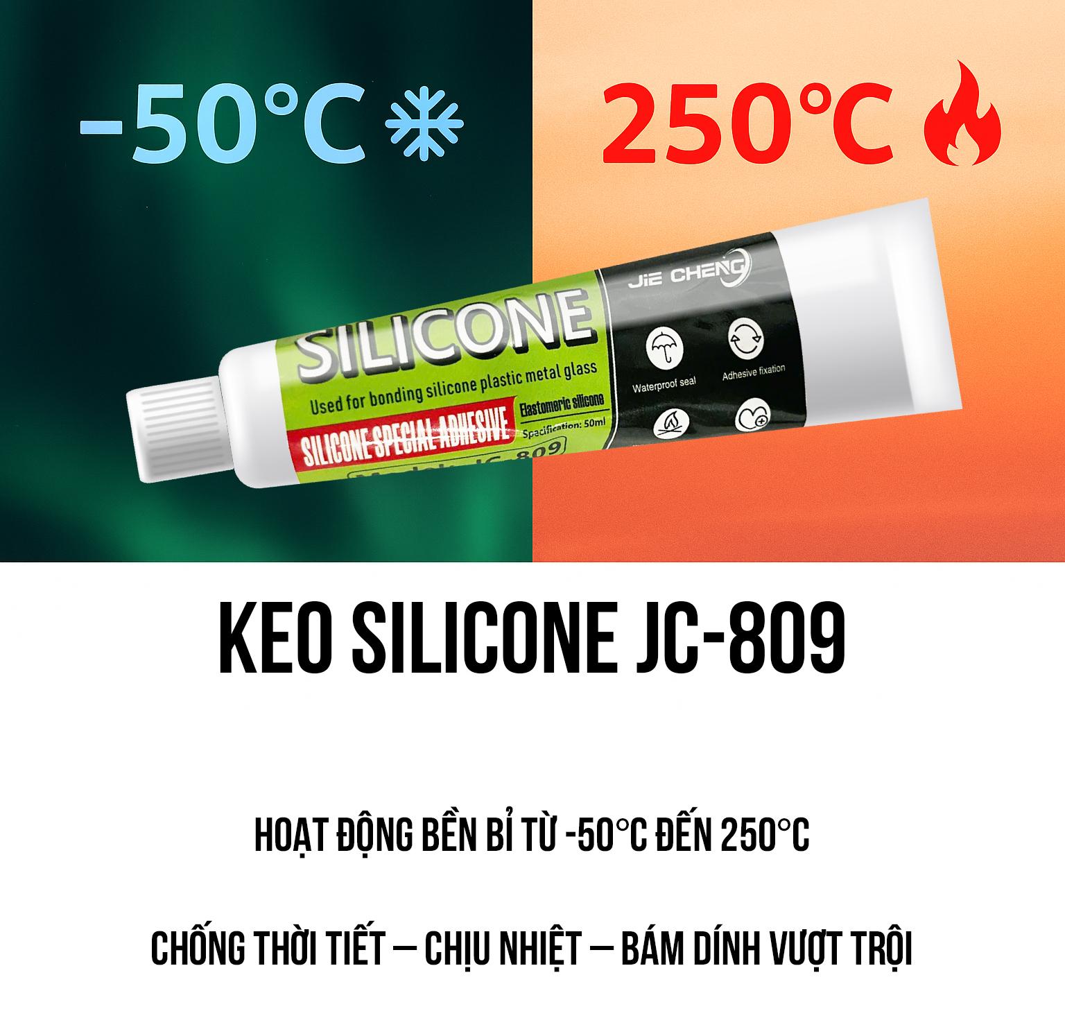Keo dán silicon gia dụng trong suốt không thấm nước chịu nhiệt độ cao cấp thực phẩm