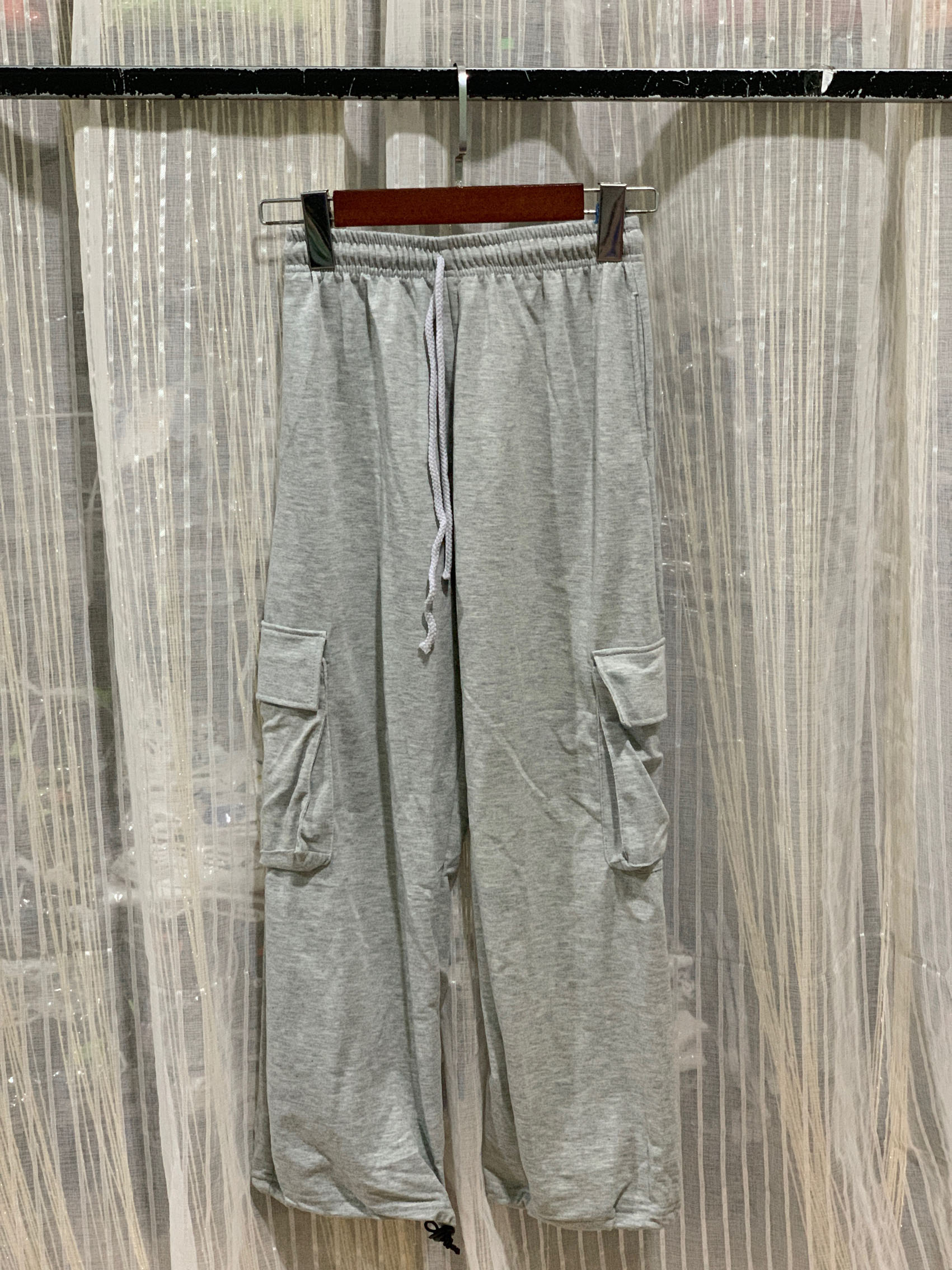 Quần Jogger Box Unisex 2 Túi Lưng Thun Bo Lai Dáng Rộng Màu Xám - MM - M