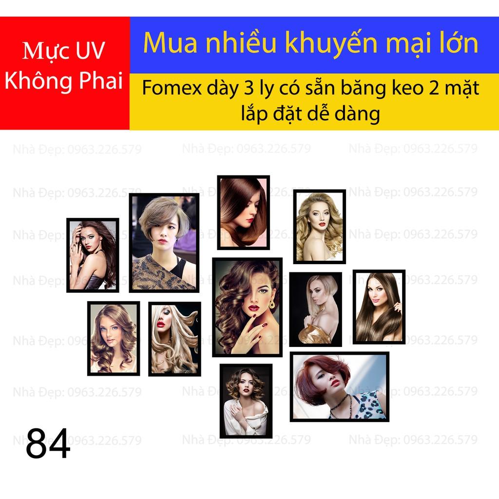 Bộ tranh FOMEX dán tường 11 tấm tiệm cắt tóc nữ. Mã H84