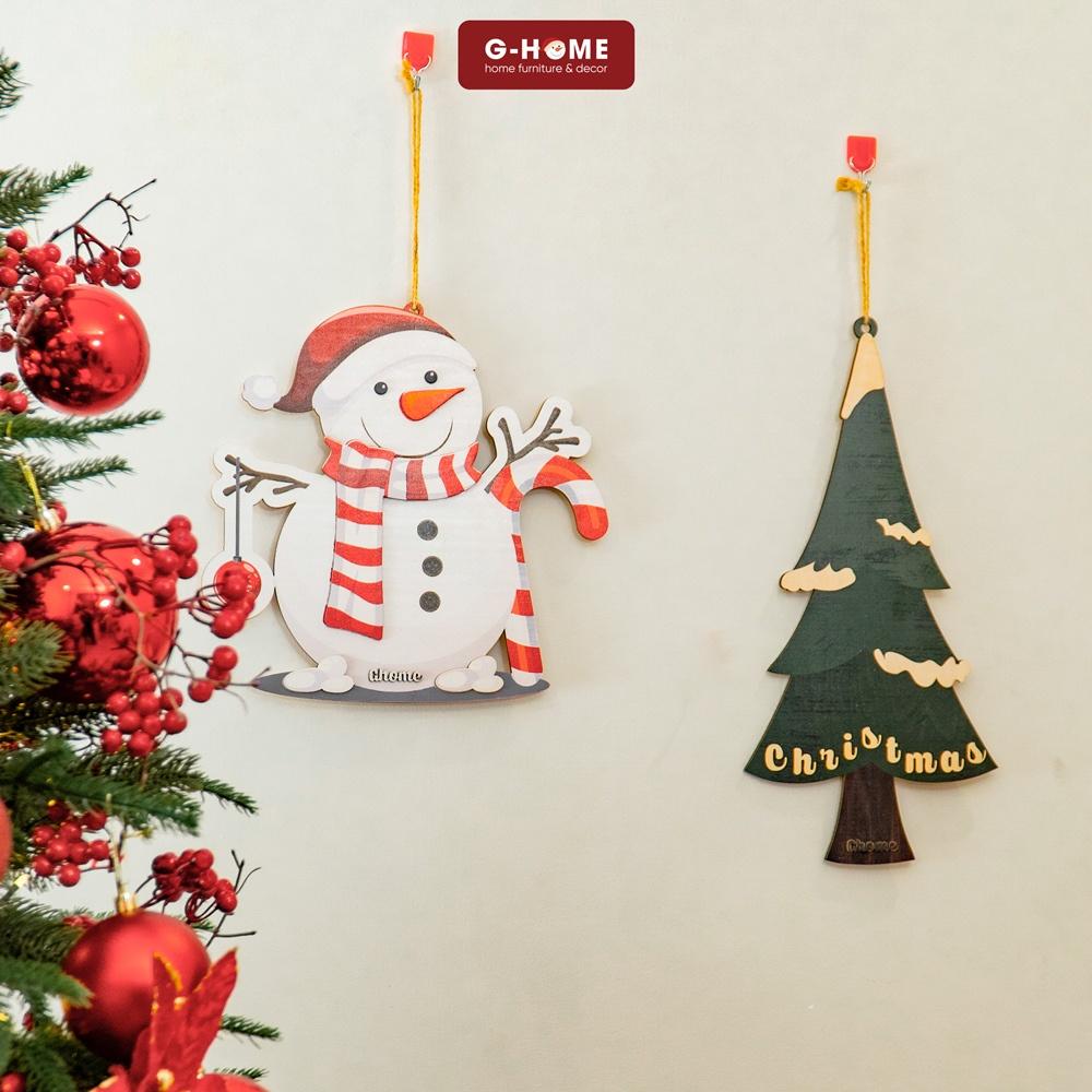 Bảng gỗ 3D cao cấp Ghome thiết kế Madein VN trang trí giáng sinh, bảng gỗ lớn treo cửa xinh xắn decor noel BGO22