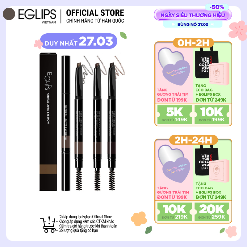 Kẻ mày Eglips Natural Auto Eyebrow 2 đầu (đầu tam giác) 0.3g