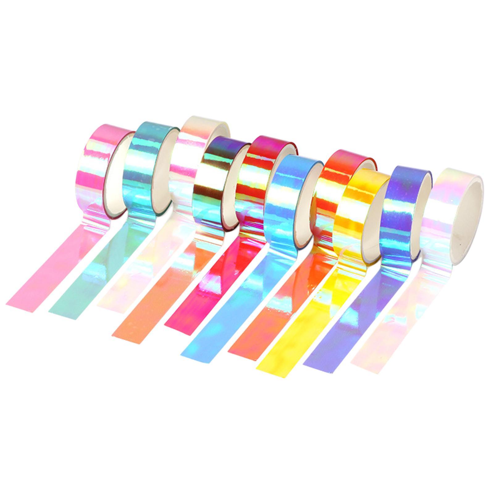 10PCS Masking Tape Sticker DIY Self Adhesive Holographic Washi Craft Decor