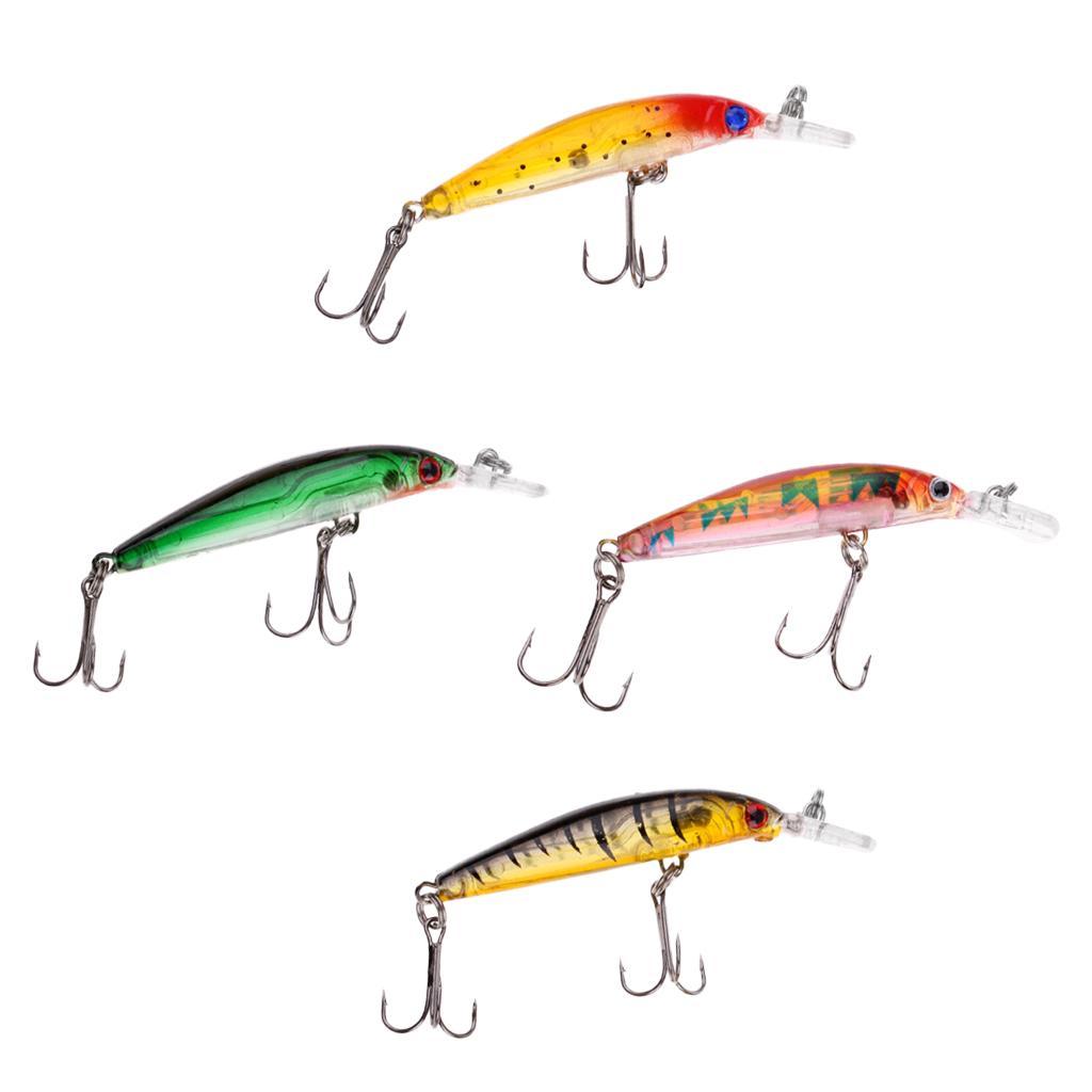 4pcs Hard Fishing Lures Bass Crankbait Tackle for Pikes/Bass/Trout 7cm