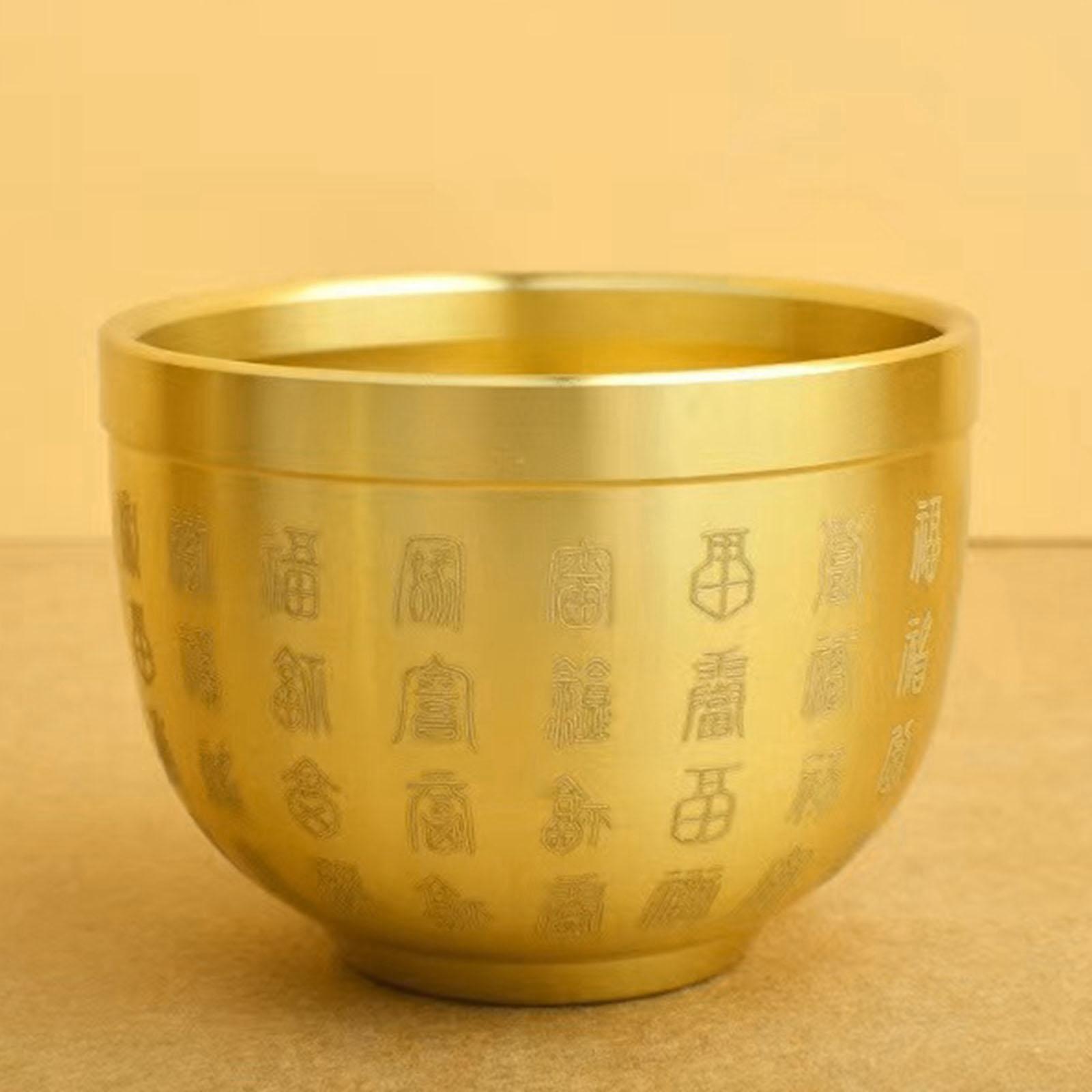 Brass Feng Shui Bowl Chinese Character Chinese Traditional Folk for Wealth